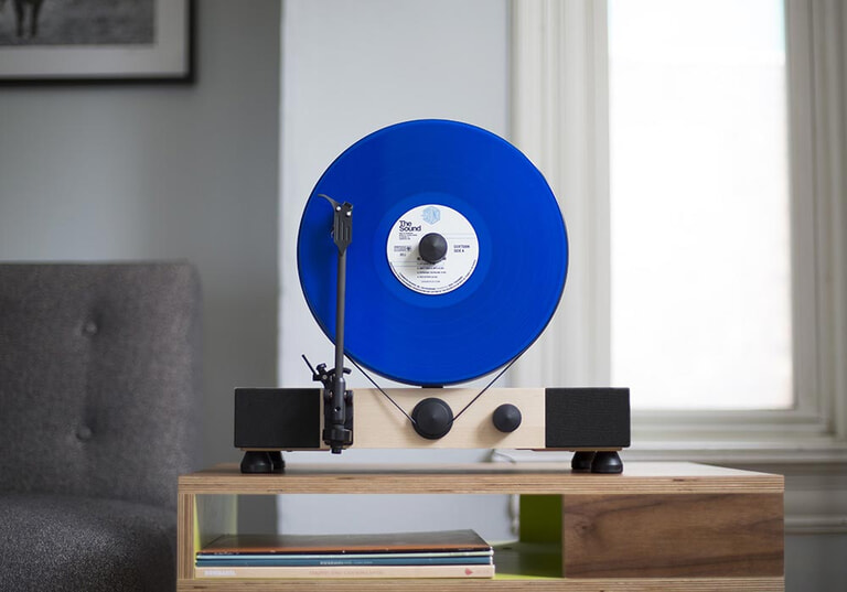 Gramovox erable disc bleu