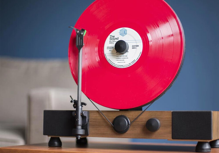 Gramovox noyer disc rouge 2
